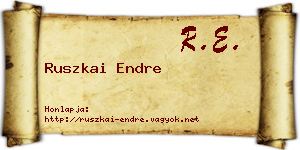 Ruszkai Endre névjegykártya